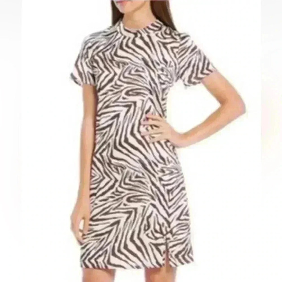 JB by Julie Brown Rizzo Animal Print Gemma Dress Woman’s Size 2 Brown Cream glam - Picture 1 of 16